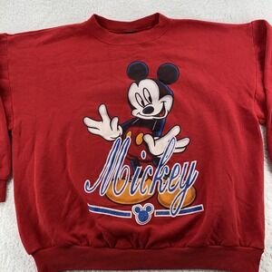 Vintage Mickey Mouse Sweatshirt Mens Large Crewneck Disney Pullover 90s USA Made